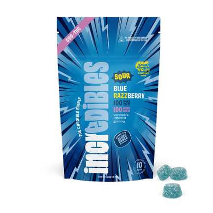 Incredibles - Sour Blue Razzberry (1:1) (THC:CBG) (10pk) (200mg) (h)