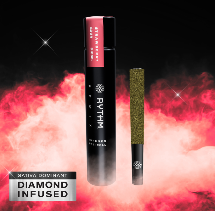 Rythm Remix - Strawberry Sour Diesel Infused Pre-roll (1g) (s)