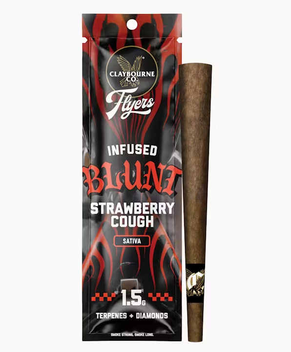 CLAYBOURNE CO. FLYERS INFUSED BLUNT 1.5G - STRAWBERRY COUGH