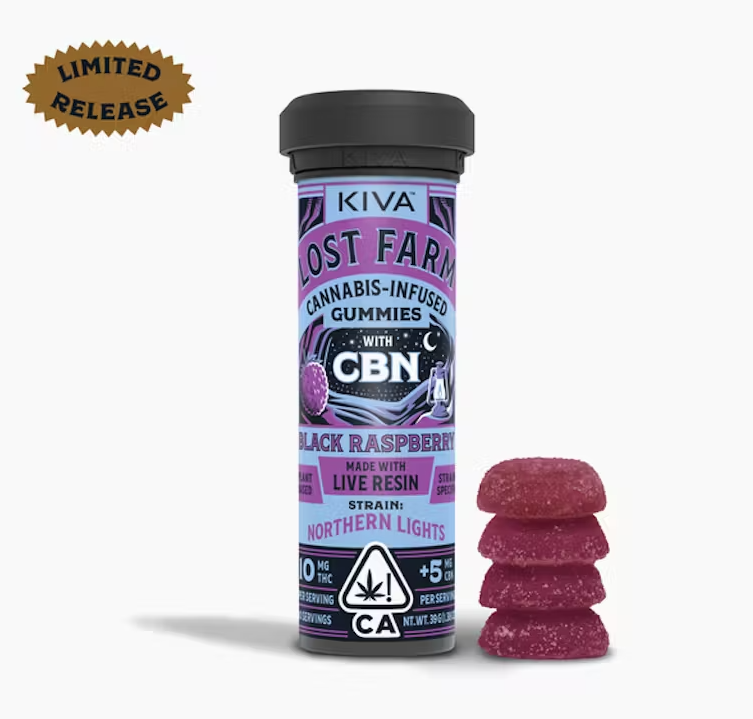 LOST FARM GUMMIES BLACK RASPBERRY NORTHERN LIGHTS CBN 10:5