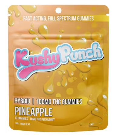 KUSHY PUNCH PINEAPPLE GUMMY 100MG HYBRID