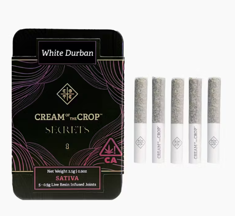 CREAM OF THE CROP - WHITE DURBAN INFUSED PREROLL 5PK