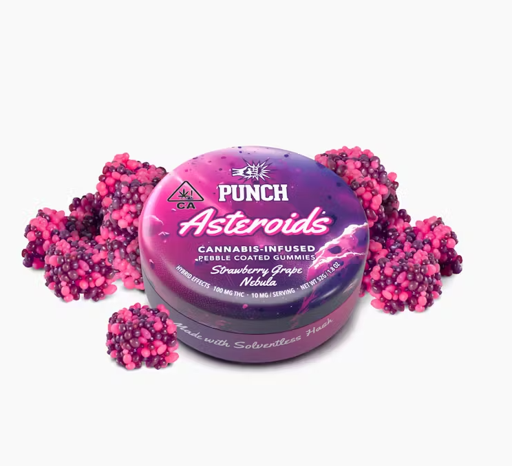 PUNCH - STRAWBERRY GRAPE NEBULA ASTEROIDS SOLVENTLESS GUMMIES 100MG