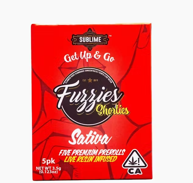 FUZZIES - SOUR DIESEL SHORTIES 5PK LIVE RESIN (SATIVA)