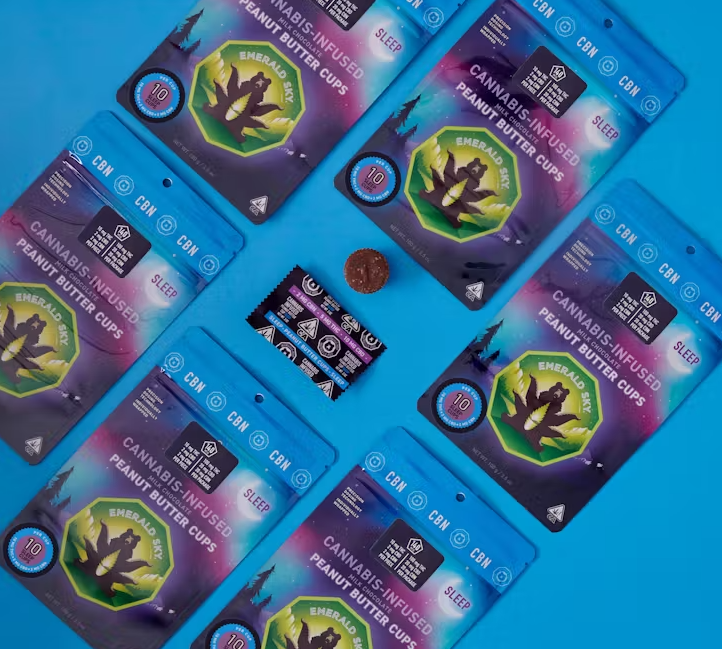 EMERALD SKY - MILK CHOCOLATE PEANUT BUTTER CUPS THC:CBD:CBN 10CT.