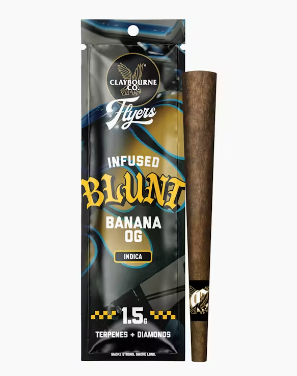 CLAYBOURNE CO. FLYERS INFUSED BLUNT 1.5G  - BANANA OG