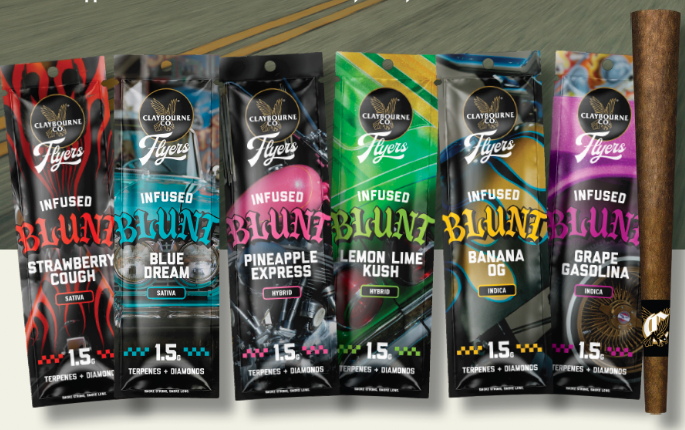 CLAYBOURNE CO. FLYERS INFUSED BLUNT 1.5G - LEMON LIME KUSH