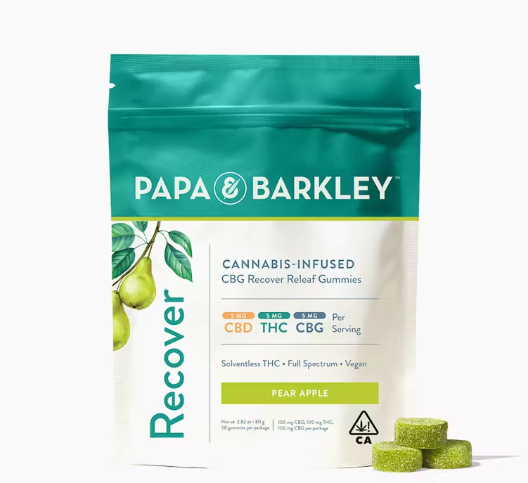 PAPA & BARKLEY - PEAR APPLE GUMMY PACK 1:1:1 THC:CBD:CBG