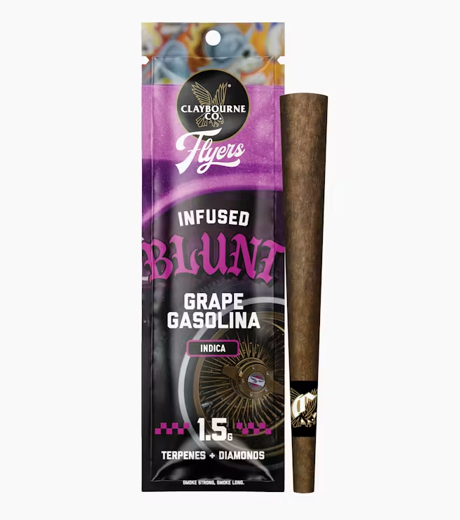 CLAYBOURNE CO. FLYERS INFUSED BLUNT 1.5G GRAPE GASOLINA