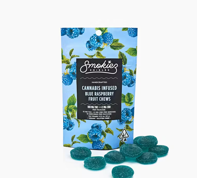 SMOKIEZ - BLUE RASPBERRY CHEWS 100MG