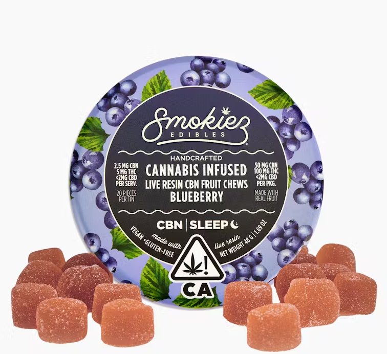 SMOKIEZ - 2:1 BLUEBERRY CBN CHEWS
