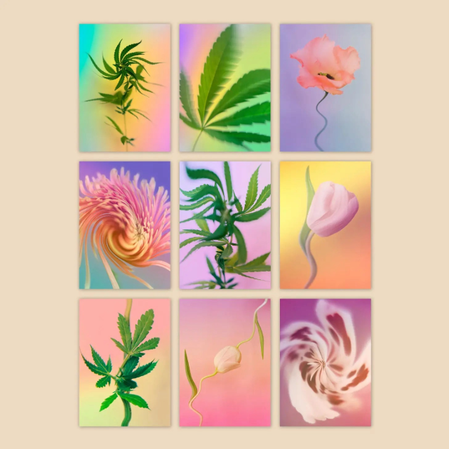 Psychedelic Fleurs Postcard Set