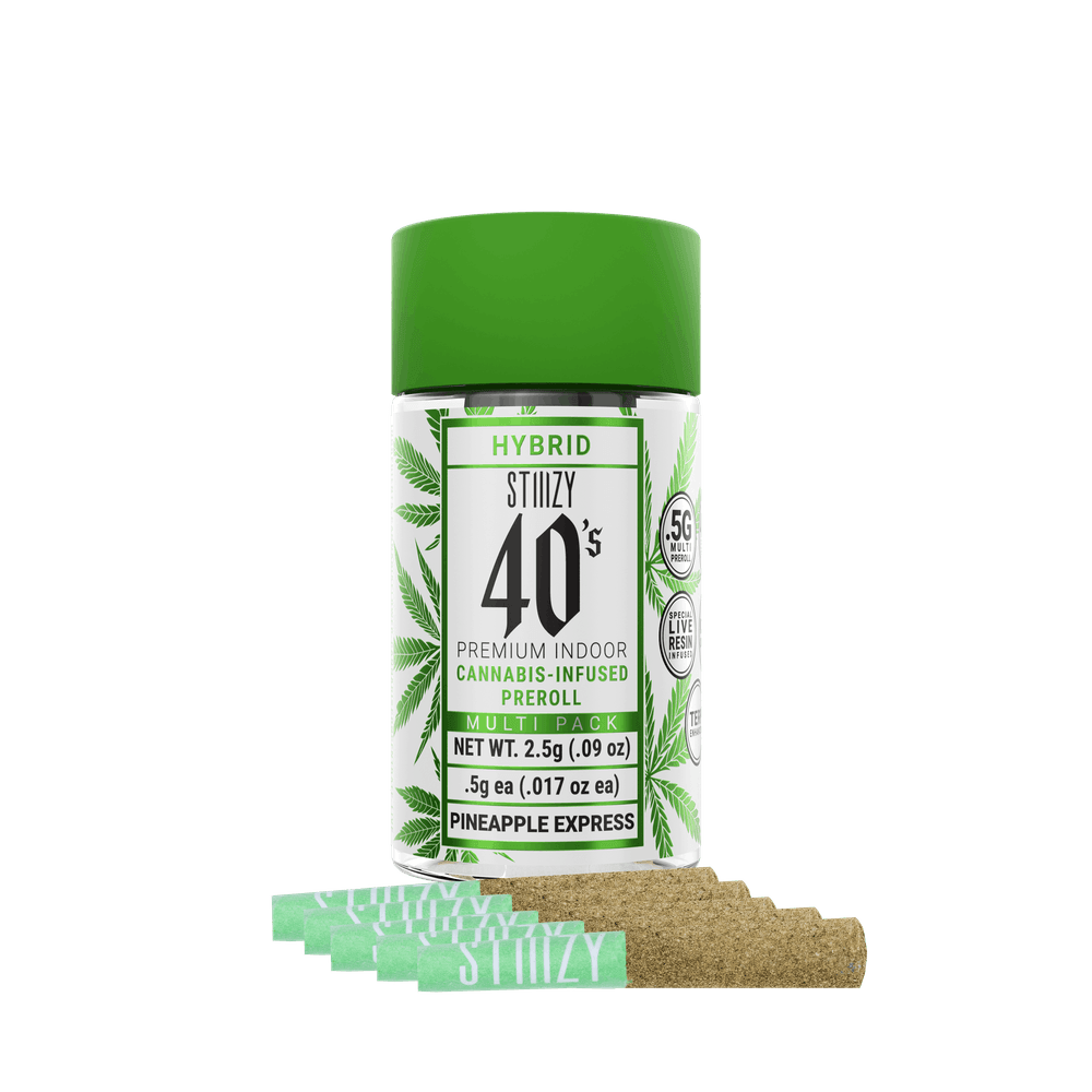 STIIIZY PINEAPPLE EXPRESS INFUSED 40'S PREROLL 5PK (FLOWER)
