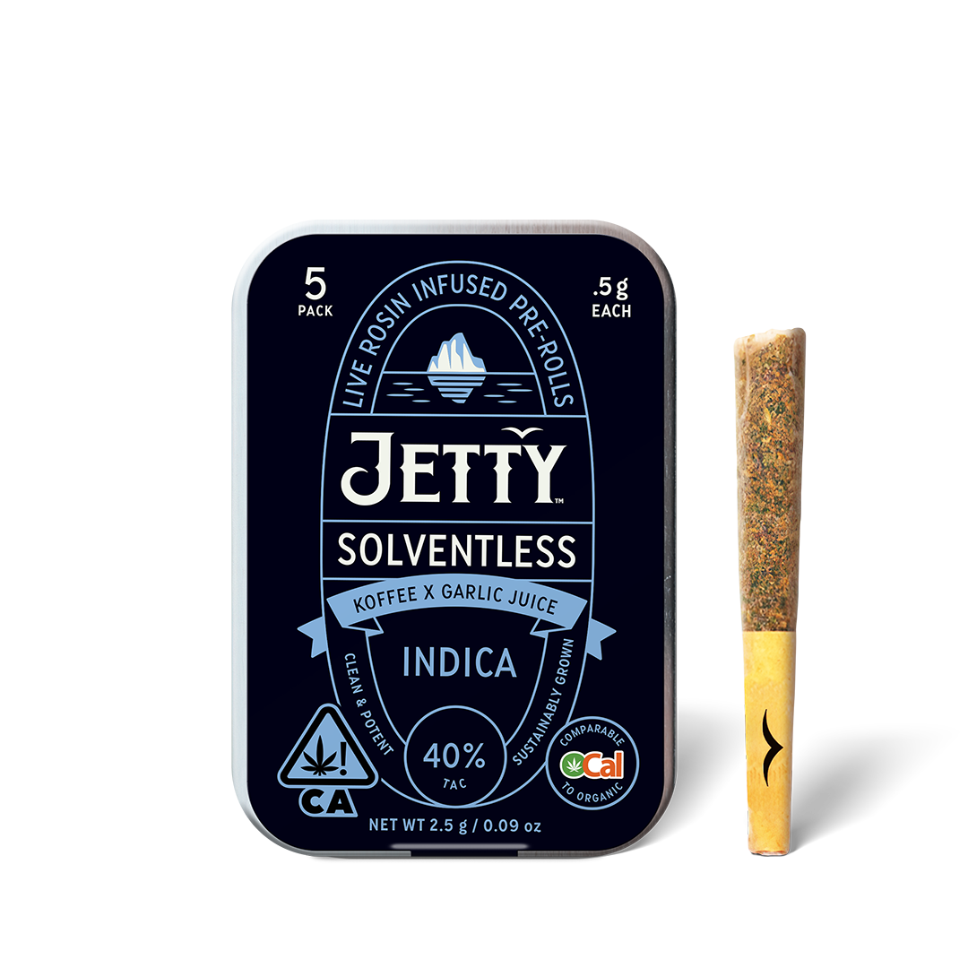 Jetty Preroll Ocal Solventless Rosin 2.5G - 5PK Koffee X Garlic Juice (i)