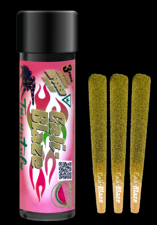 CALI BLAZE | 1.875G -3PK INFUSED  PRE ROLL PACK - WATERMELON- FREE M.O.