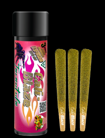 CALI BLAZE | 1.875G -3PK INFUSED  PRE ROLL PACK - CHERRY LIME- DIVINE KUSH BREATH