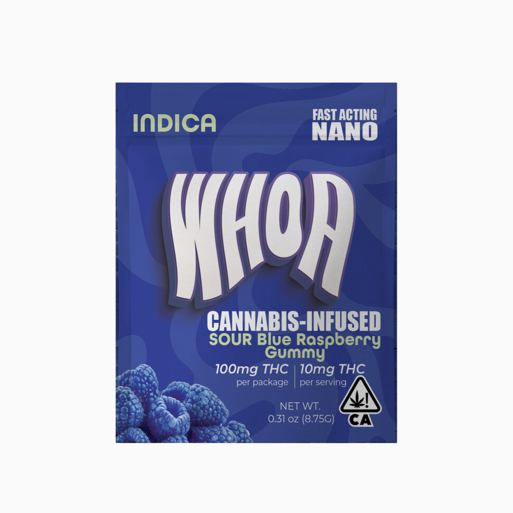 Whoa - Sour Blue Raspberry - One Bite Gummy 100MG