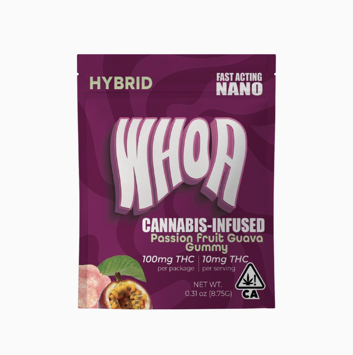 Whoa - Passion Fruit Guava - One Bite Gummy 100MG