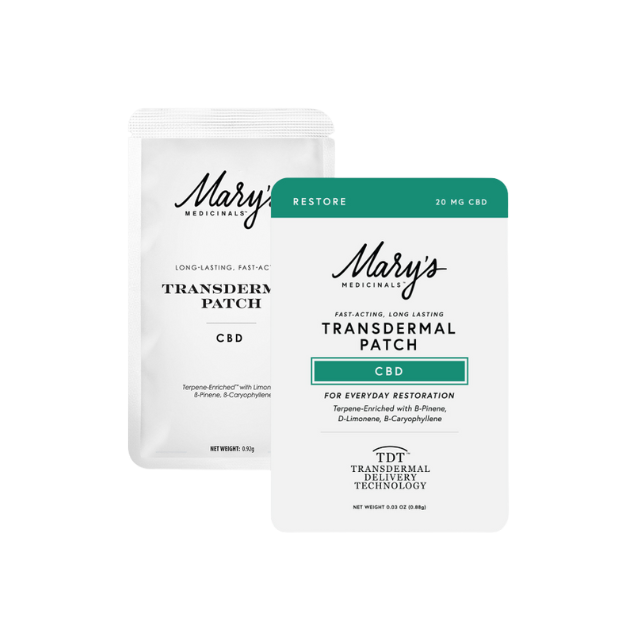 MARY MEDICINALS | PATCHES-RESTORE | 1CT |  20MG CBD