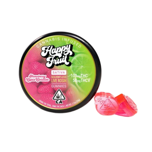 HAPPY FRUIT | ROSIN GUMMIES | STRAWBERRY LIFTED LIMEADE | 100MG | 10PACK
