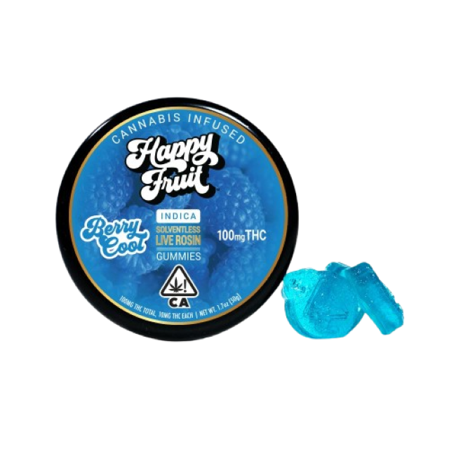 HAPPY FRUIT | LIVE ROSIN GUMMIES | BERRY COOL | 100MG | 10PACK