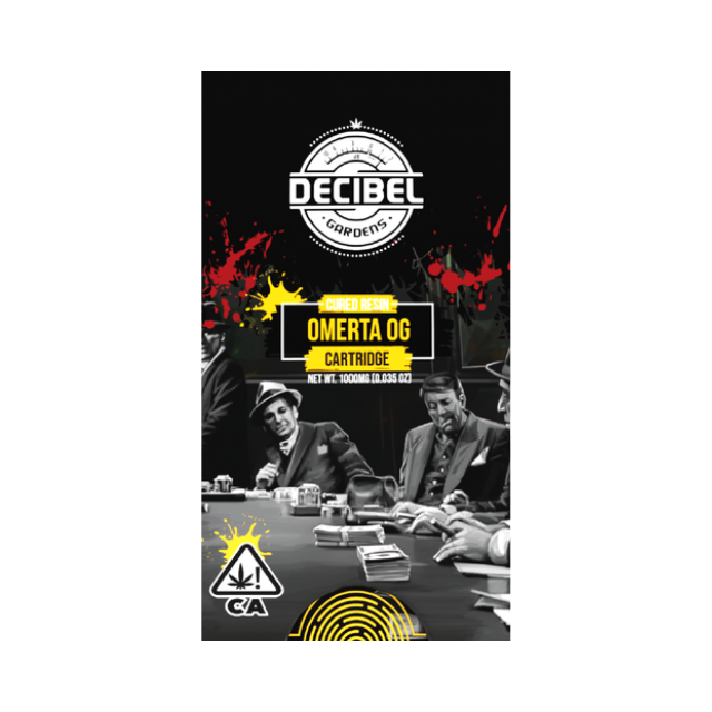 DECIBEL GARDENS | OMERTA OG | CURED RESIN | 1G CARTRIDGE