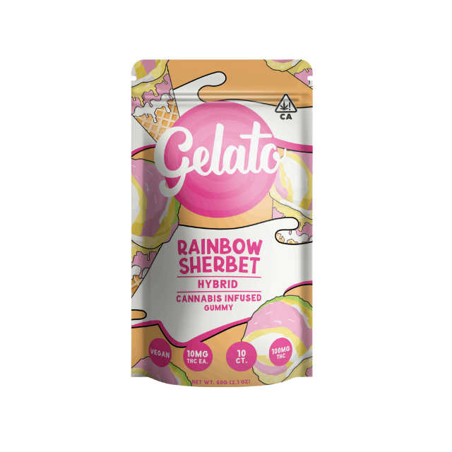 GELATO | RAINBOW SHERBERT | 10PC | HYBRID | 100MG