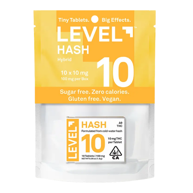 LEVEL | 10 | COLD WATER HASH | 100MG TABLETS  | 10 PK