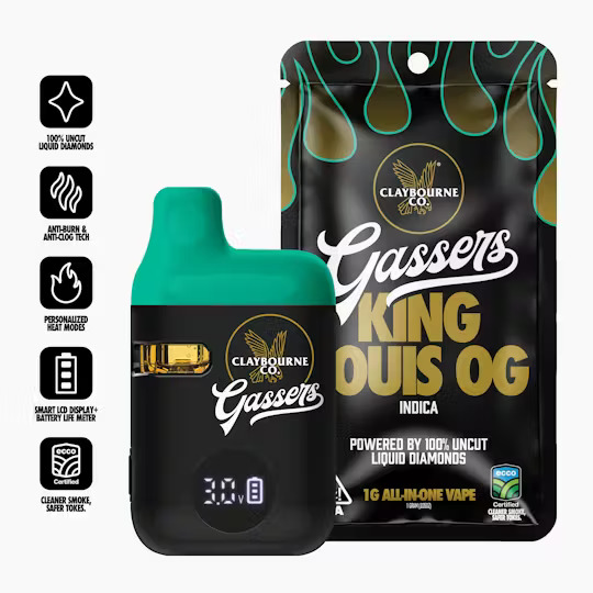 Claybourne Co. | King Louis OG | Gassers | 1G Liquid Diamond Aio