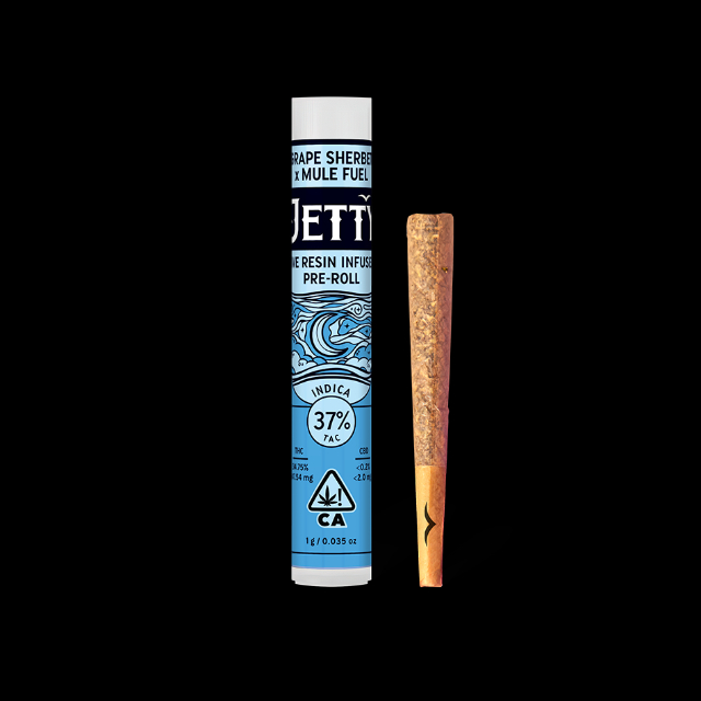 Jetty | Grape Sherbet X Mule Fuel  | Indcia  | 1G Live Resin Preroll
