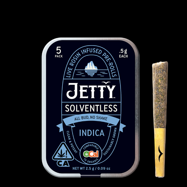 Jetty | Gmo X Papaya Burger | Indica | 5PK |  0.5G Rosin Prerolls