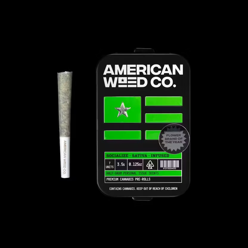 American Weed Co. | Lemon Cherry Gelato | 7PK | .5g Diamond Infused Prerolls
