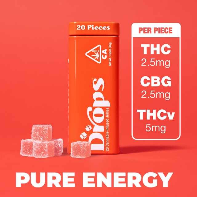 Drops | Enhanced | Strawberry 1:1:1 THC:CBG:THCV Gummies | 20PK