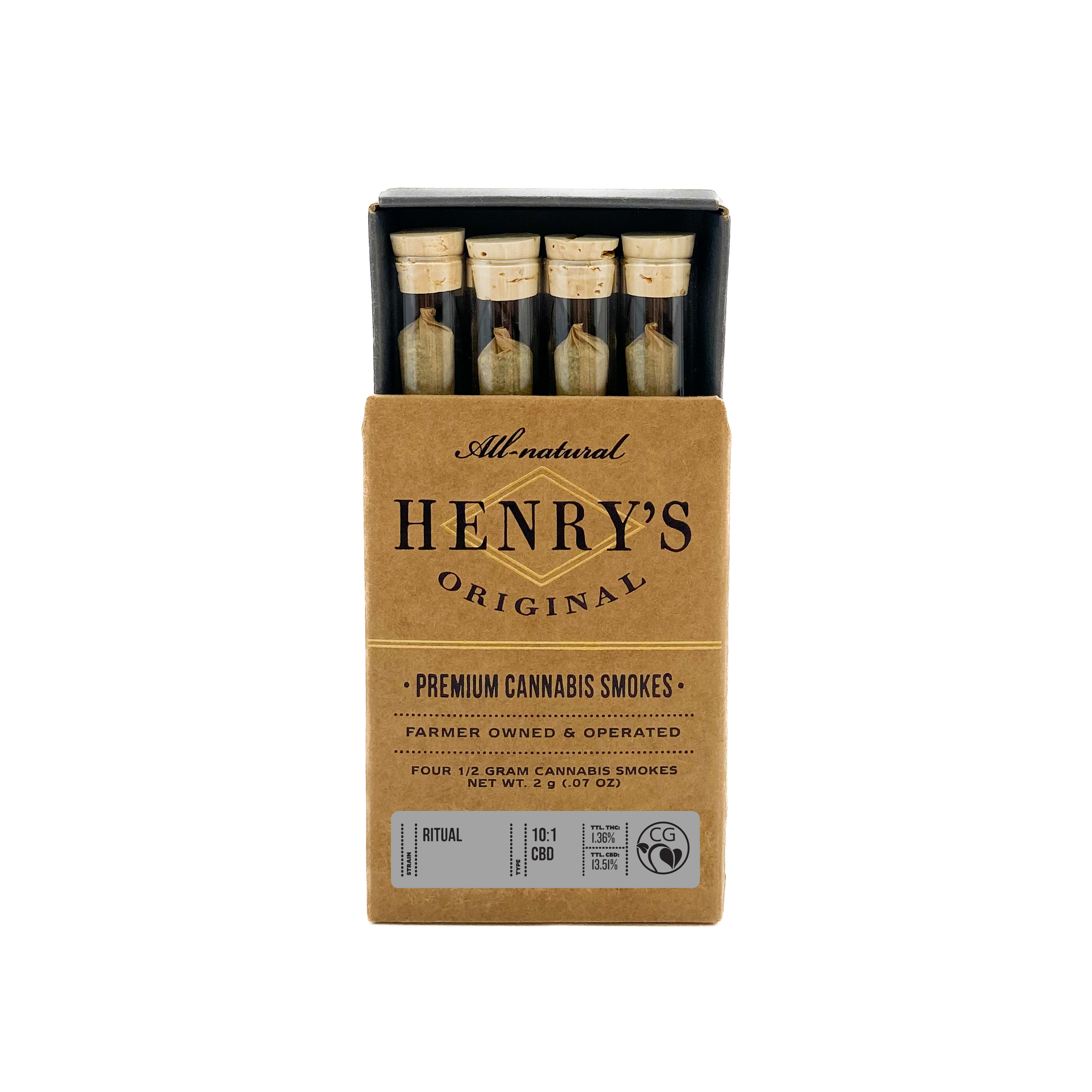 Henry's Original | Ritual 10:1 CBD | 4PK Prerolls