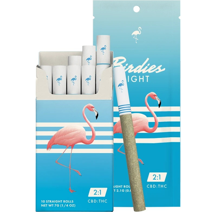 Birdies | Light 2:1 | CBD: THC Prerolls | 0.7G 10PK