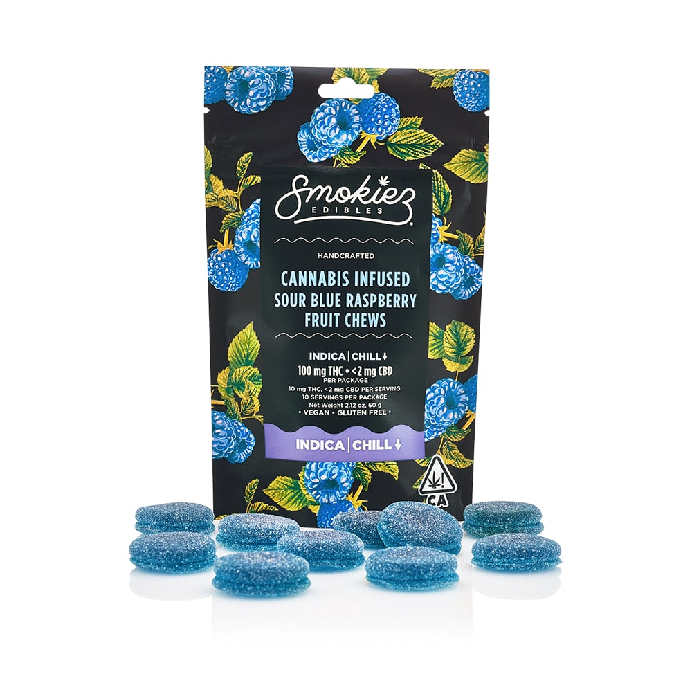 Sour Blue Raspberry - 100MG Fruit Chews