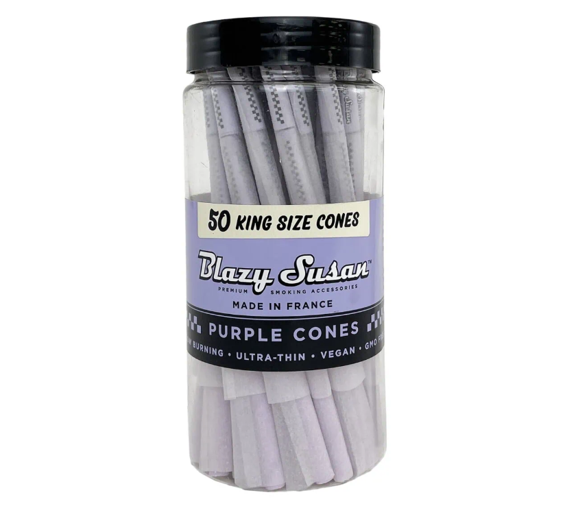 BLAZY SUSAN - PURPLE PAPER CONES KING SIZE 50 PACK