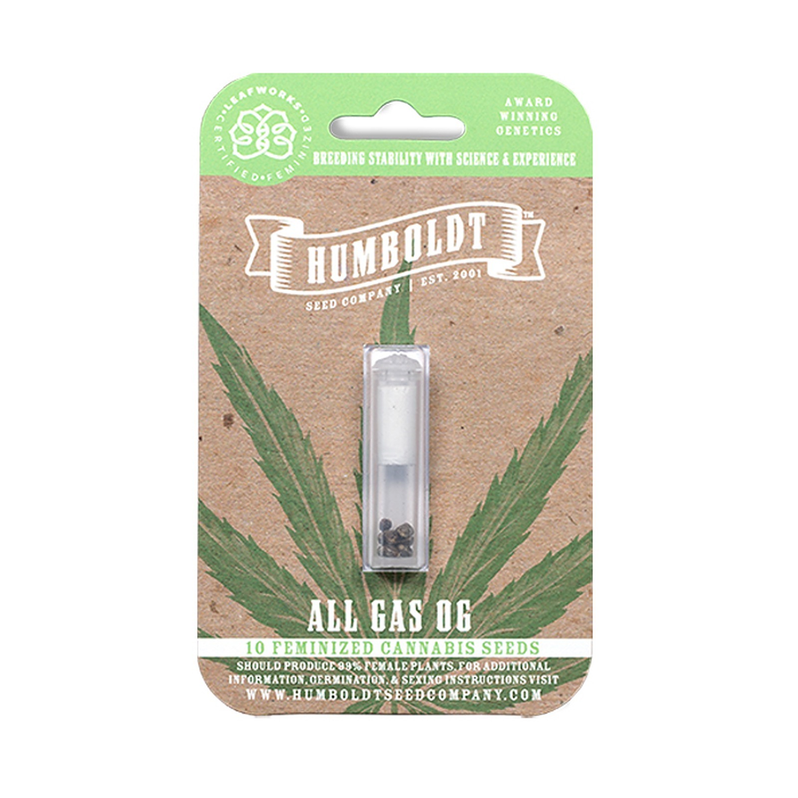 Humboldt Seed Company - All Gas OG Feminized Seeds 10 Pack