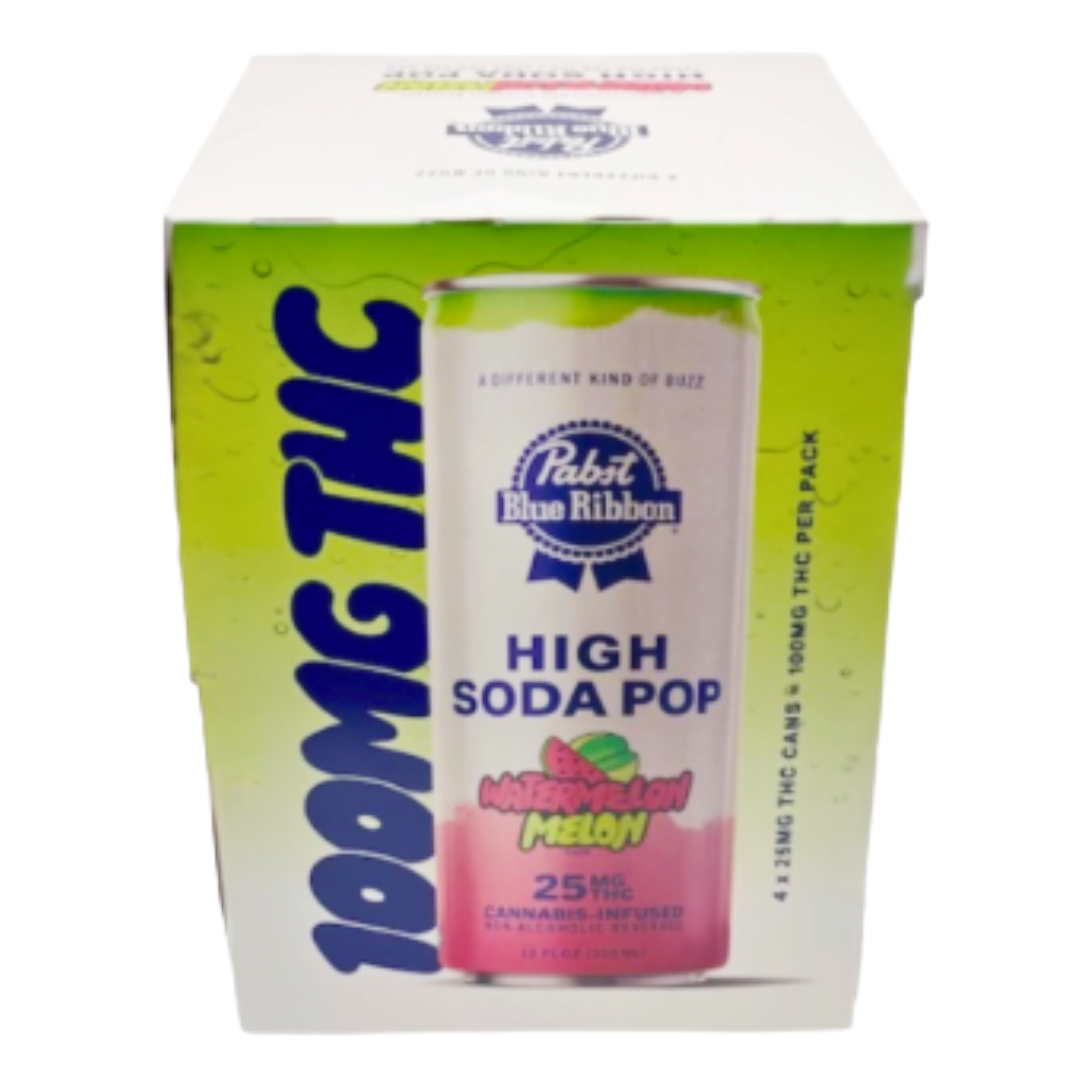 PABST - BLUE RIBBON WATERMELON MELON SODA 25MG 4 PACK