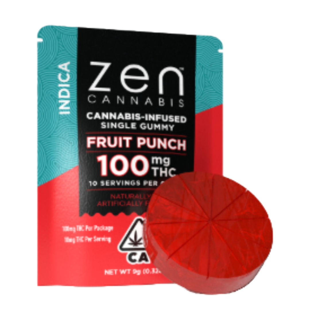 Zen - Indica Fruit Punch Single Gummy 100MG