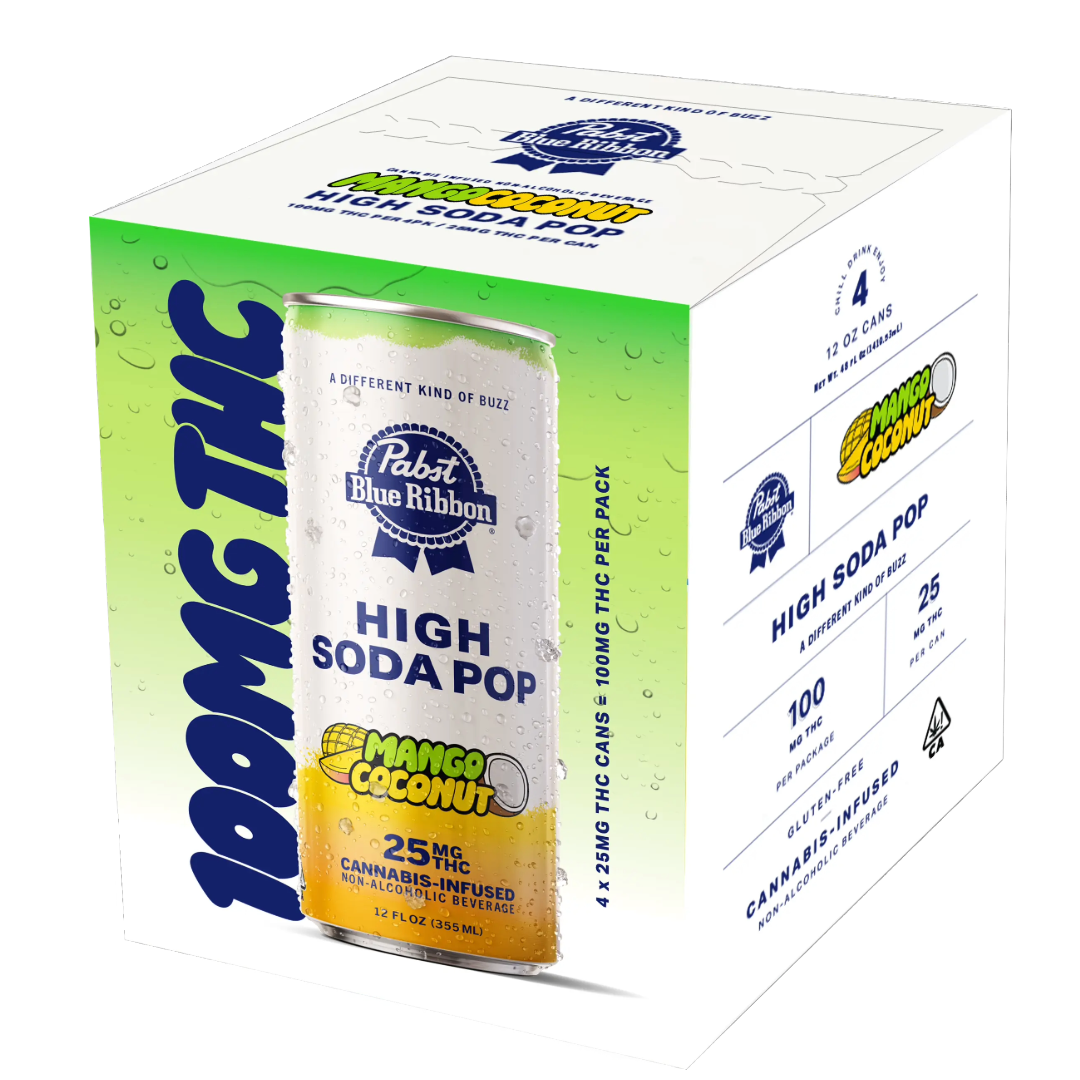 PABST - BLUE RIBBON MANGO COCONUT SODA 25MG 4 PACK