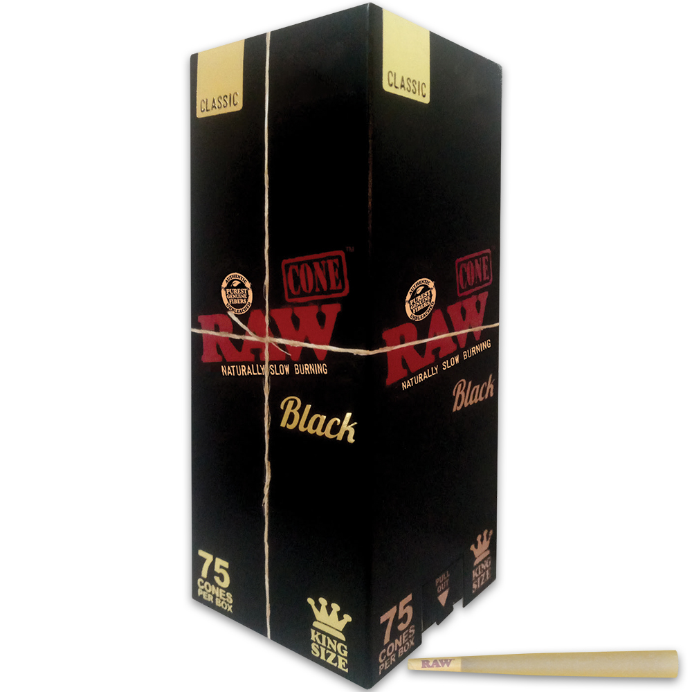 RAW - BLACK - CLASSIC CONES KING SIZE 75 PACK