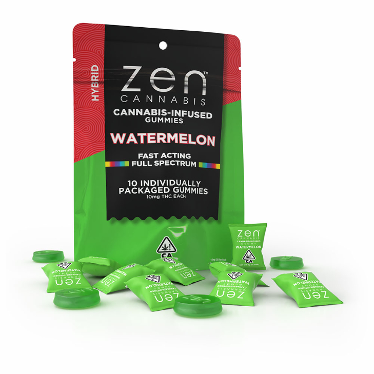 Zen Leaf: Watermelon - Hybrid Nano-Infused Gummies - 100mg - 10 Pack