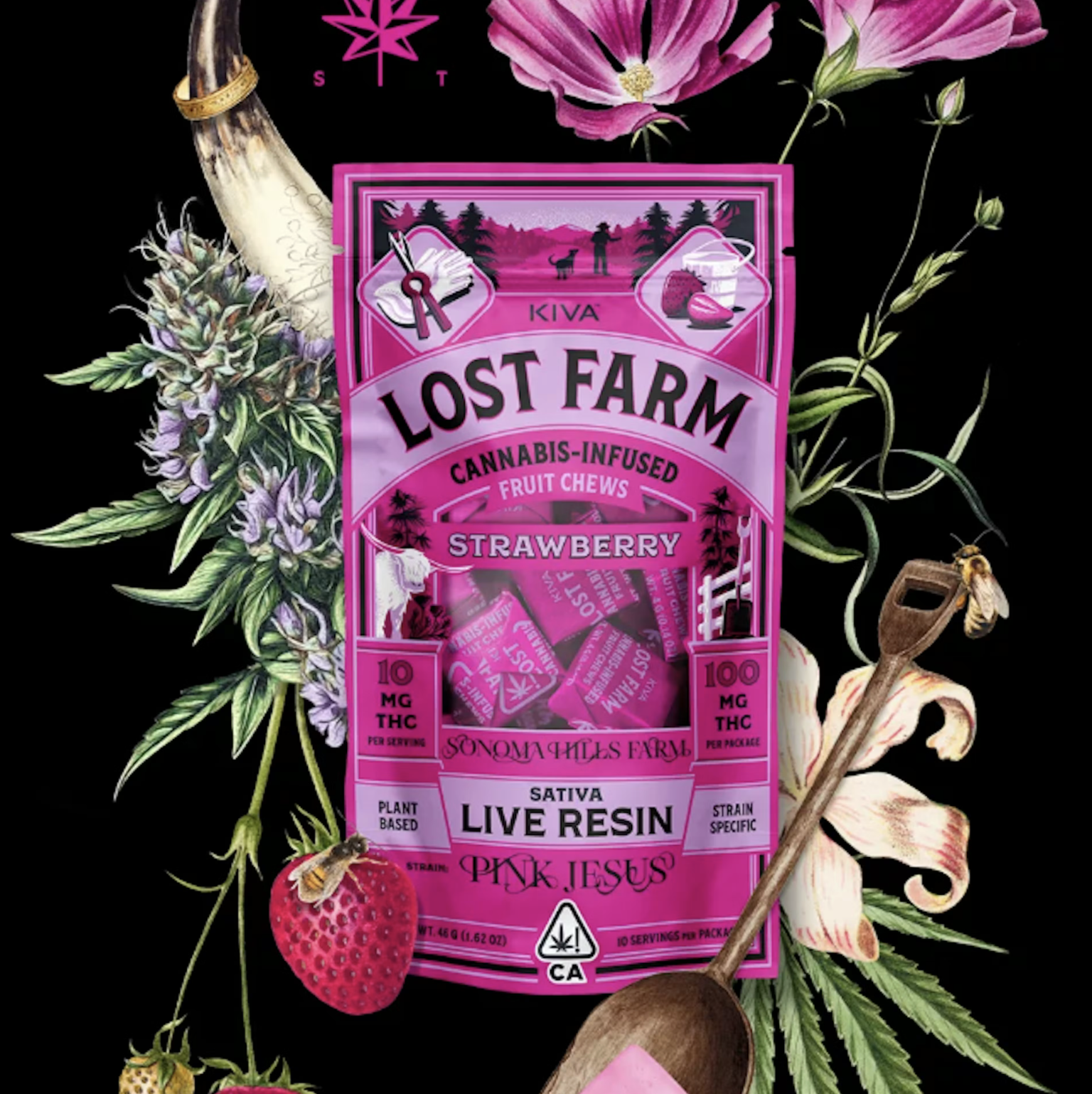 Lost Farm: Strawberry - Pink Jesus - - Fruit Chews - - Lost Farm