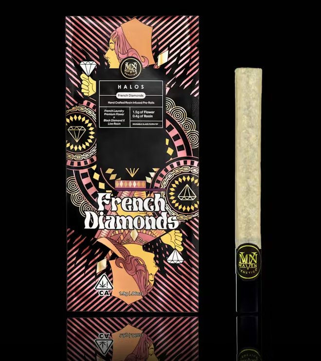 Maven Genetics: French Diamonds - Halo Rosin Infused Pre-roll - 1.9g