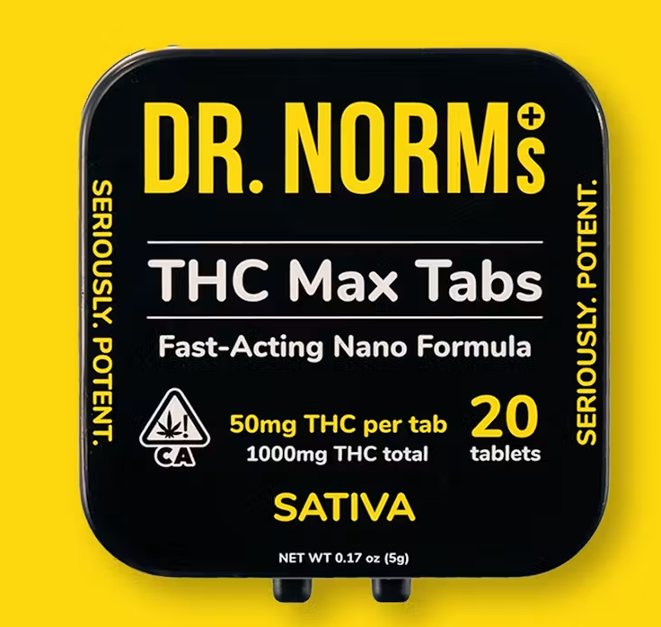 DR. NORM'S: THC MAX - SATIVA TABLETS - 100MG - 20 PACK - DR. NORM'S