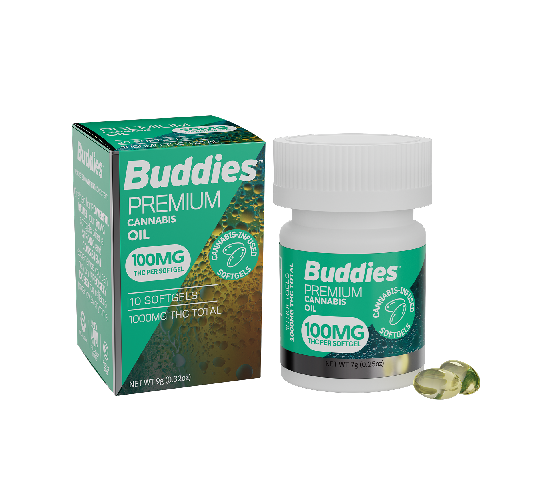 Buddies Brand: LIVE RESIN SOFT GELS - 25MG - 40CT - HYBRID - BUDDIES
