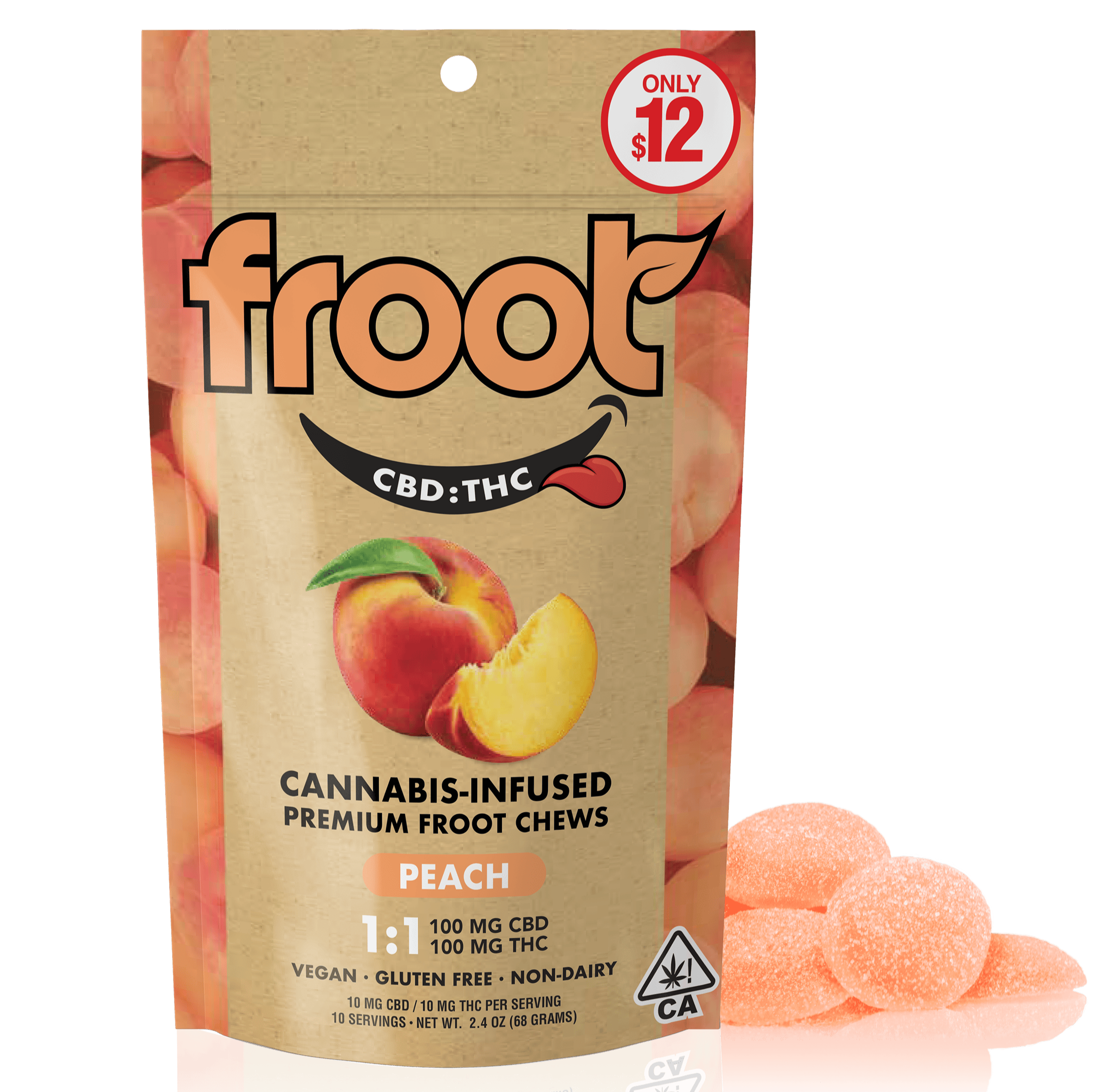 Peach 1:1 CBD:THC - Gummies